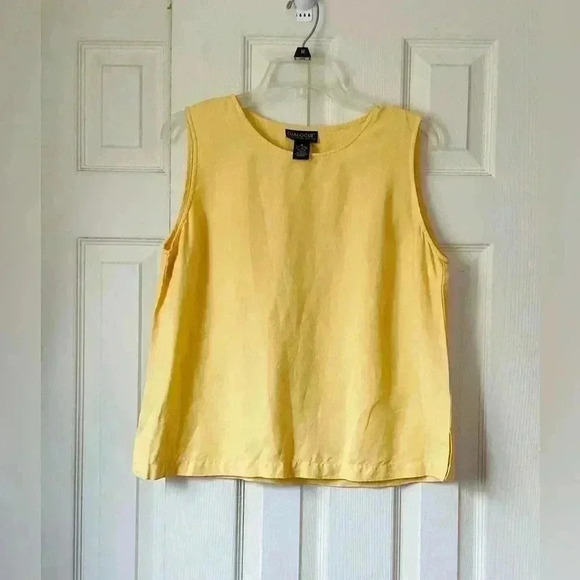 Dialogue Women’s Linen Blend tunic Top dress shirt  & tank top  set of 2  medium - Picture 9 of 12